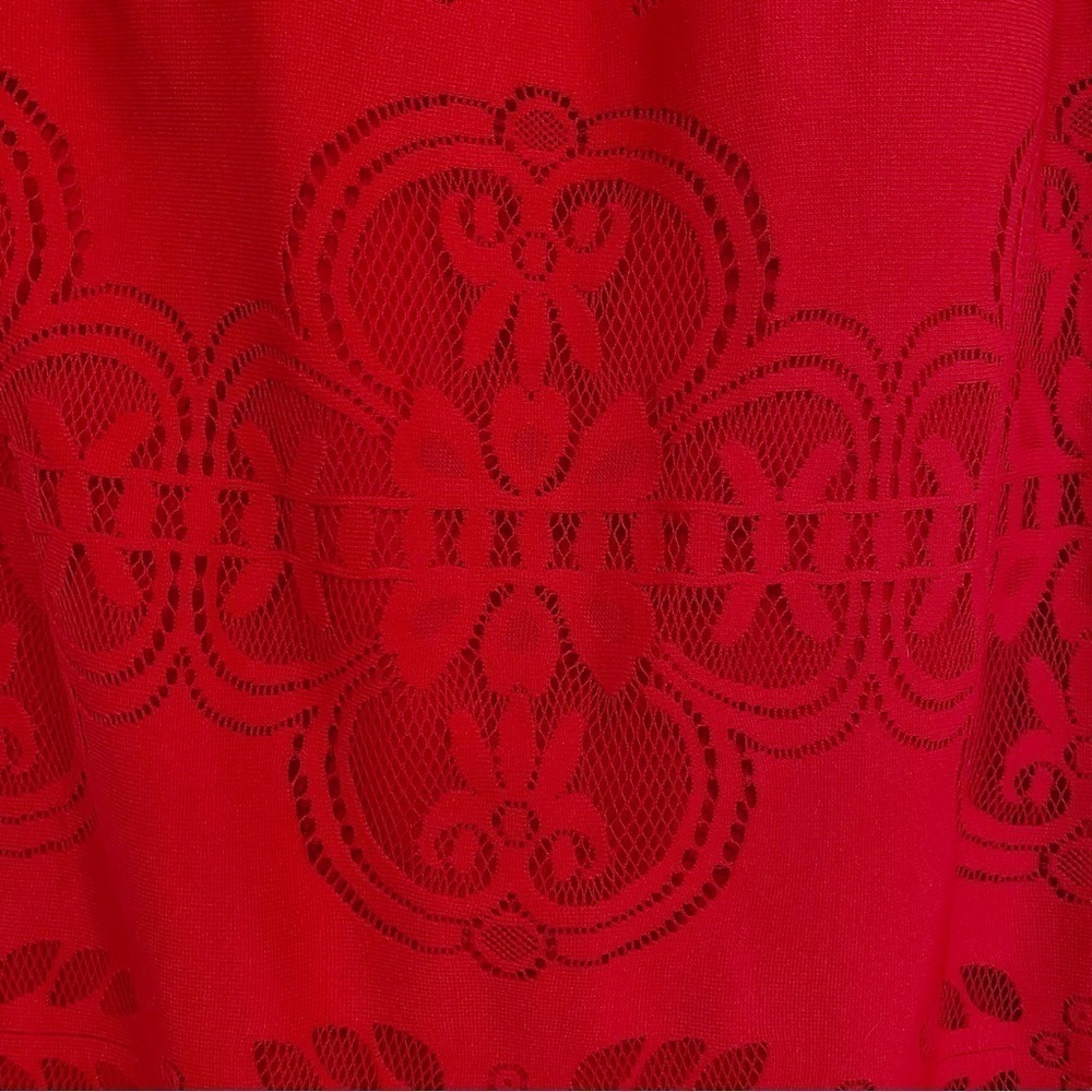 GUESS | Lace Sleeveless Knee Length Dress Red Size 2 - Picture 4 of 6